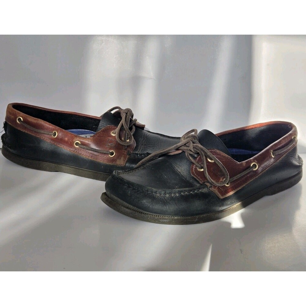 Sperry Shoes Mens 11.5 Original 2-Eye Boat Brown Black Loafers